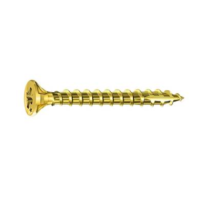 Vis ROCKET tête fraisée acier bichromaté à empreinte pozidriv diam.4mm long.45/30mm en boîte de 500 pièces - Gedimat - VYNEX