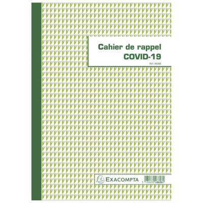 Piqûre 18 pages Cahier de rappel C O V I D-19 - format vertical A4