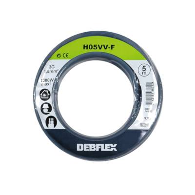 Câble HO5VV-F 3g1,5mm² gris - Gedimat - DEBFLEX