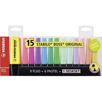 Set Edition Collector de 15 Surligneur BOSS ORIGINAL 9 + 6 Pastels