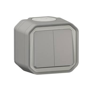 Commande double va et vient 10A PLEXO gris - Gedimat - LEGRAND