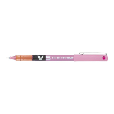 Stylo roller Hi-Tecpoint V5 Encre liquide Pte Fine Rose - Pilot