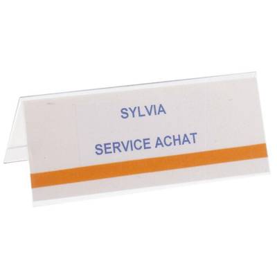 Boite de 50 badges pour chevalet porte nom 120 x 45mm