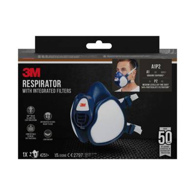Demi masque respiratoire FFA1P2 R D - Gedimat - 3M BRICOLAGE et BATIMENT