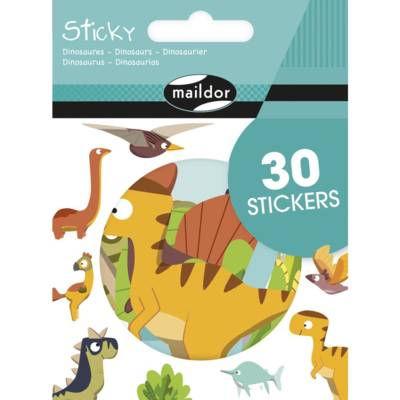 Sticky, Dinosaures, 30 gommettes - Multicolore