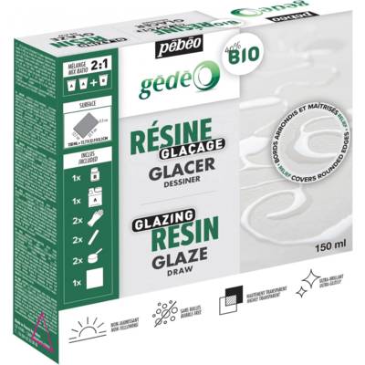Kit Résine de Glaçage Biosourcée à 40% - 150mL Transparent - PÉBÉO