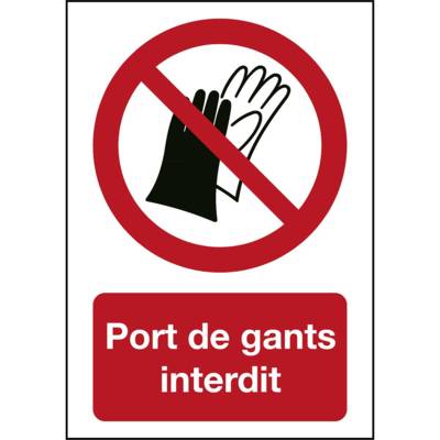 Panneau souple adhésif permanent acrylic Port de gants interdit Rectangle 210 x 297 mm