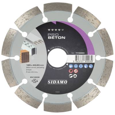 Disque diamant pro béton D125mm - Gedimat - SIDAMO