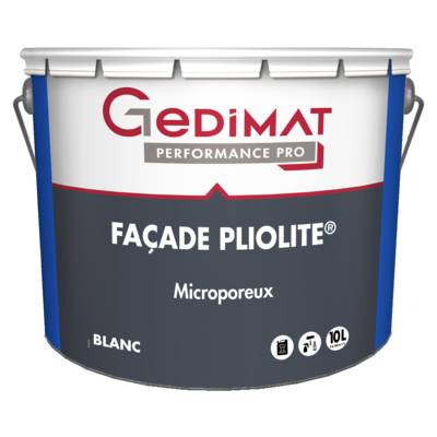 Peinture façade pliolite blanc - pot de 10L GEDIMAT PERFORMANCE PRO - Gedimat