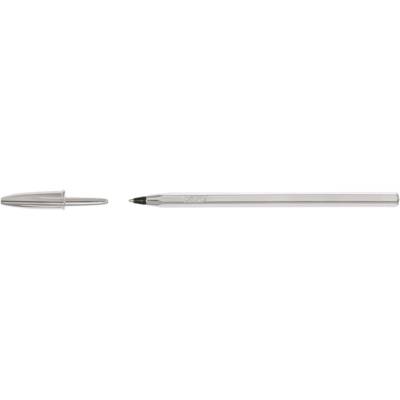 Stylo bille CRISTAL SHINE Pointe Moyenne 1 mm Noir Corps Argent - BIC