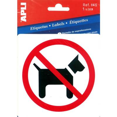 Pictogramme interdit aux chiens 114 x 114 mm