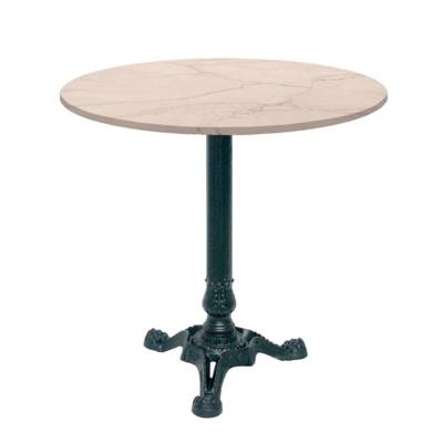 Table pied noir Ø70cm marbre yule - intérieur - RestooTab