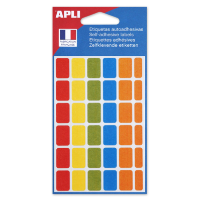 Sachet de 120 étiquettes de couleur 12x18 mm Assorties