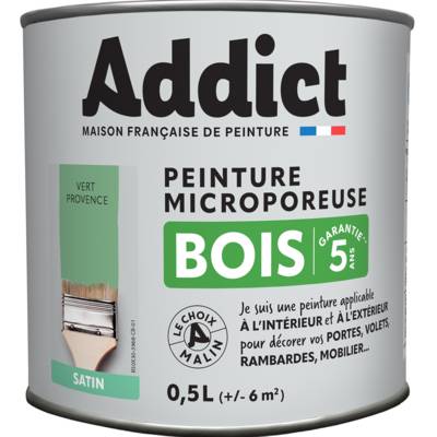 Peinture bois glycéro ADDICT vert provence - Gedimat - RECA
