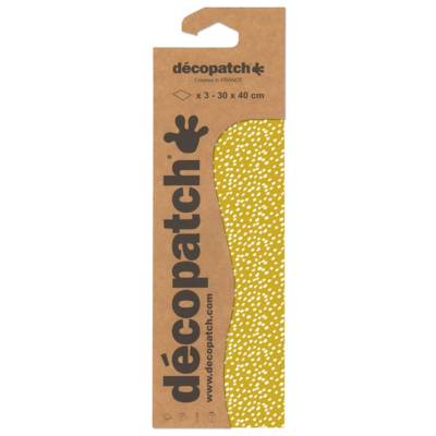 Pochette 3 Feuilles Identiques Ref 862 Neige fond Jaune - DÉCOPATCH