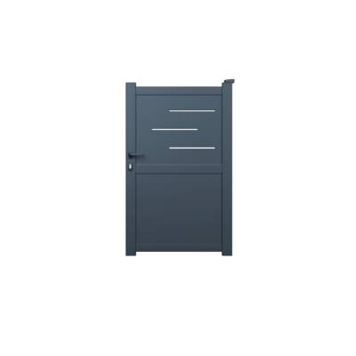 Portillon BONY alu gris anthracite structuré - h.1,60 x l.1,05 m - Gedimat - GARDEN GATE
