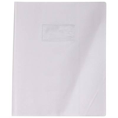 Protège-cahiers grain cuir PVC 22/100ème 17x22 cm - Blanc - CLAIREFONTAINE