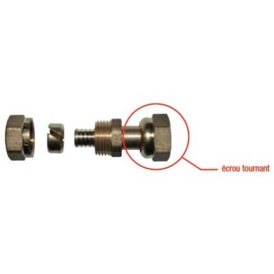 Raccord union femelle 12x17 à écrou mobile pour tube PER diam.12mm - Gedimat - BOUTTE