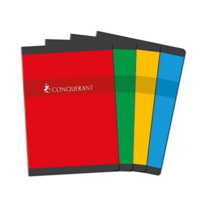 Cahier Piqué A4 Séyès Grands Carreaux 192P 70g coloris aléatoire - CONQUÉRANT