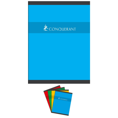 Cahier 24x32cm 70g Grands Carreaux 96 pages Agrafées Coloris aléatoires