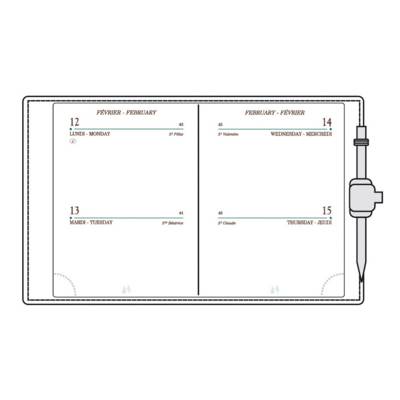 Recharge agenda A10R 90x68 mm 2 J / Page Ivoire Tranche Or