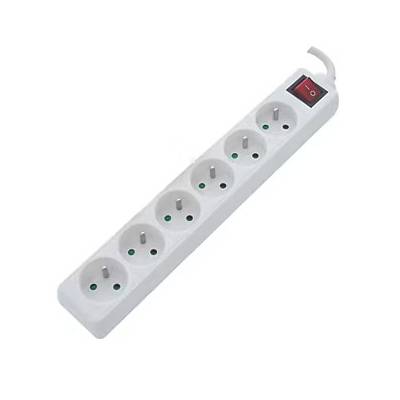 Bloc ménager 6 prises 2 P+T avec interrupteur - Gedimat - GAO