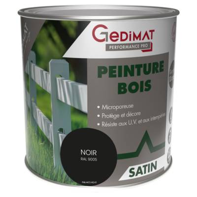 Peinture bois noir - pot de 0.5 litres - Gedimat