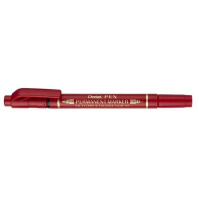 Marqueur permanent Pen, double pointe, rouge