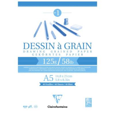 Bloc Dessin à Grain 125g A5 40 feuilles
