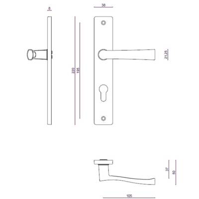 Ensemble FLEX VACHETTE entr.195 mm Chrome satin Clé i - 206336 - Maxoutil
