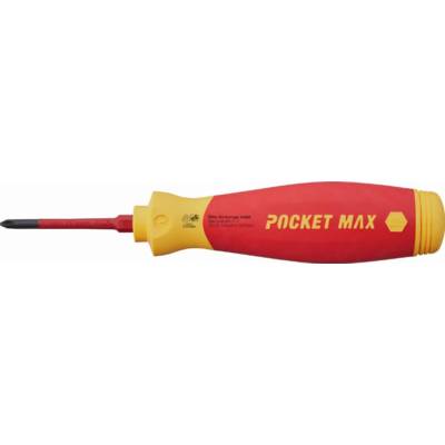 Tournevis porte-embout WIHA PocketMax isolé 1000V + 4 embouts isolés slim - 45296 - Maxoutil