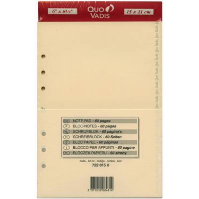 Recharge Accessoires Organiseur BLOC-NOTES Timer 21 Ivoire 15 x 21 cm