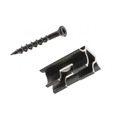 Clip démontable aluminium noir + vis inox pour lambourde bois composite - sachet de 10 pièces - Gedimat - SILVADEC