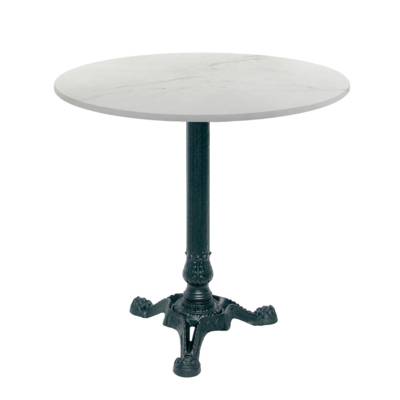 Table pied noir Ø70cm marbre paros - intérieur - RestooTab