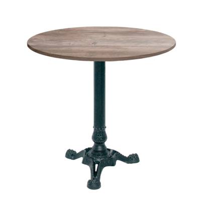 Table pied noir Ø70cm chene saman - intérieur - RestooTab