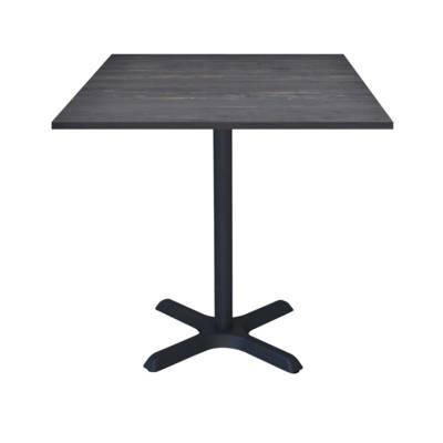 Table pied noir 70x70cm pin ancien - intérieur - RestooTab