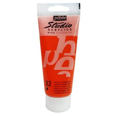 Peinture Studio Acrylique Tube Orange Cadmium Imitation 100 ml - PÉBÉO