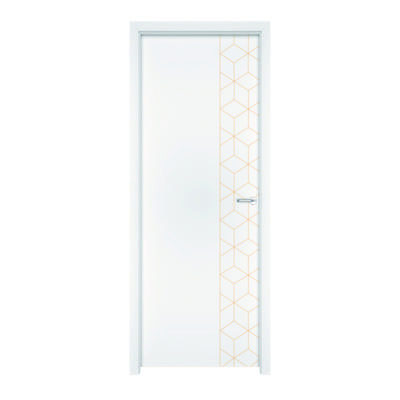 Bloc-porte alvéolaire CUBE 1/3 gravé à peindre Hui.90 mm - 204 x 93 cm - Gedimat