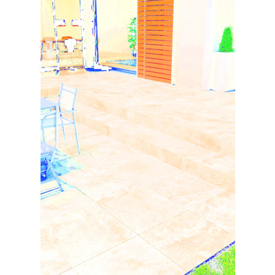 Carrelage sol extérieur PIERRE DE TRAVERTIN - 60 x 60 cm ép.20 mm - travertin - Gedimat - PAREFEUILLE - PROVENCE
