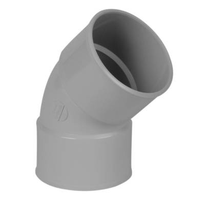 Coude PVC pour tube de descente de gouttière NICOLL diam.80mm angle 45° femelle femelle coloris gris - Gedimat