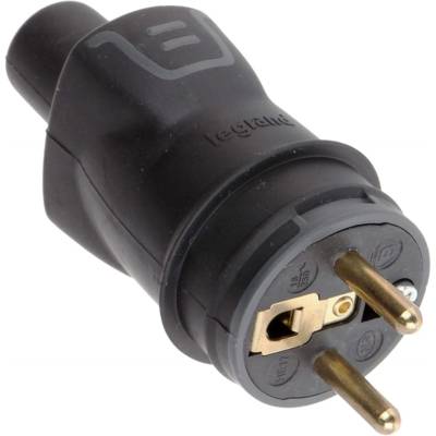 Fiche mâle avec terre 16A noire 50114
