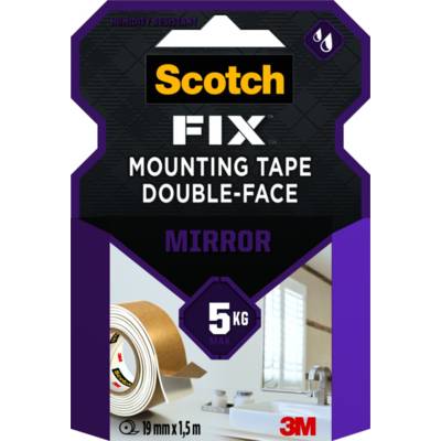 Adhésif double face miroir blanc - 19mmx1.5m - Gedimat - 3M SCOTCH