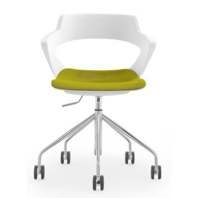 Chaise KAOMA coque plastique base alu assise placet tissu