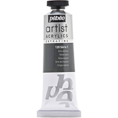 Tube 37 ml Peinture Artist Acrylics Extra fine GRIS VELOURS - PÉBÉO