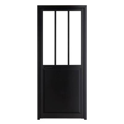 Bloc-porte ATELIER alu noir H.72 à 100 mm - 204 x 73 cm - Gedimat - BCD