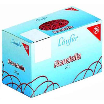 Anneaux RONDELLA en caoutchouc en carton, 85 mm, 50 g rouge