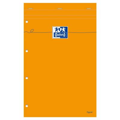 Bloc Note Orange 210 x 315 ligné marge Perforé 160 pages Jaune