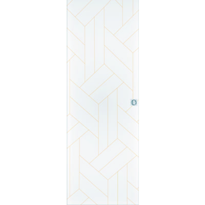 Porte coulissante alvéolaire CHEVRON gravée à peindre - 204 x 73 cm - Gedimat - ATELIER