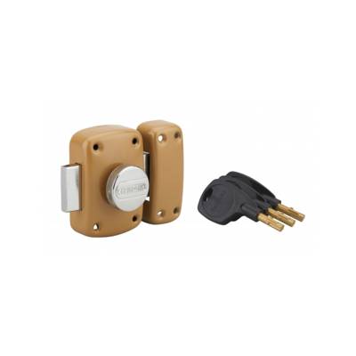 Verrou EMERAUDE à bouton et cylindre à pompes 4 clés 40mm - Gedimat - THIRARD