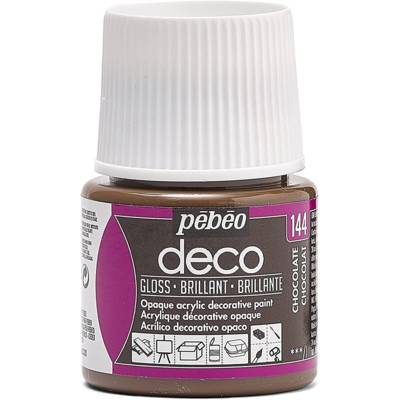 Flacon 45ml Peinture Deco Acrylique Brillante CHOCOLAT - PÉBÉO